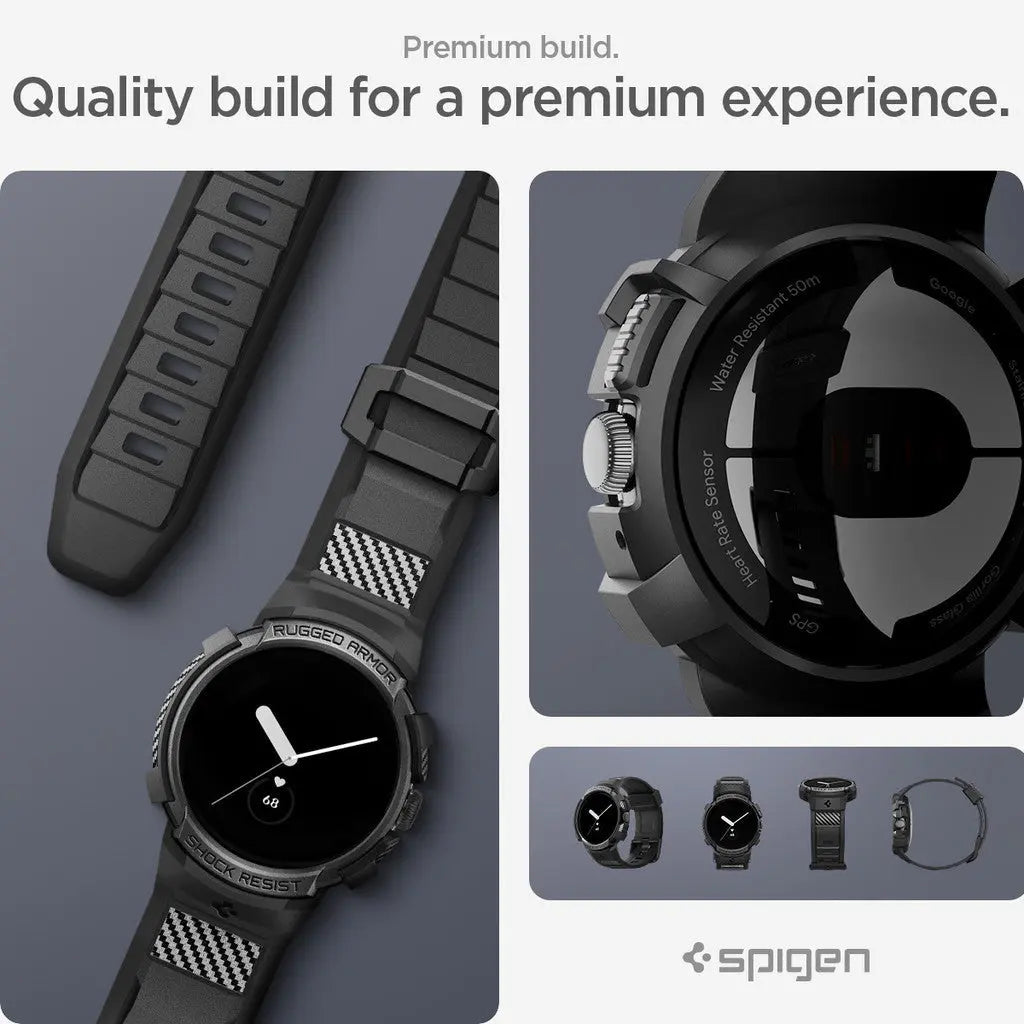 Spigen Google Pixel Watch 3 / 2 / 1 (41mm) Rugged Armor Pro Watch Band Watch Strap Google Pixel Watch Case