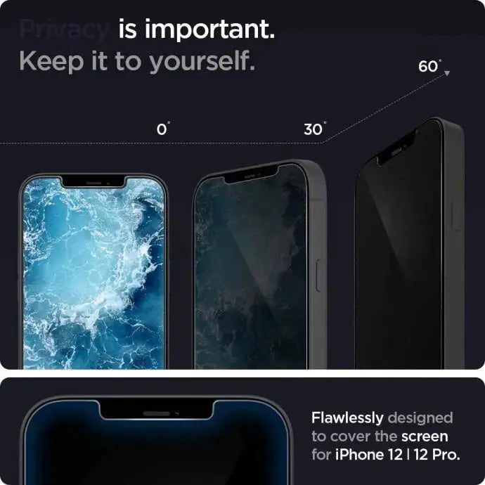 iPhone 12 / 12 Pro GLAS.tR Privacy HD Screen Protector - Spigen Singapore