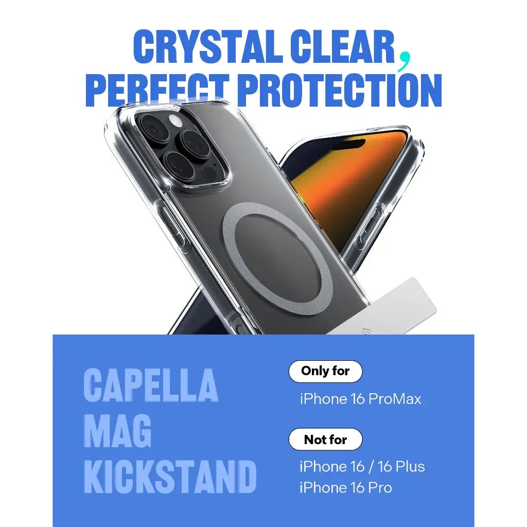 Caseology iPhone 16 Pro Max Case 6.9" Capella MagFit Kickstand Clear Case Magnetic Phone Case iPhone Case iPhone Cover