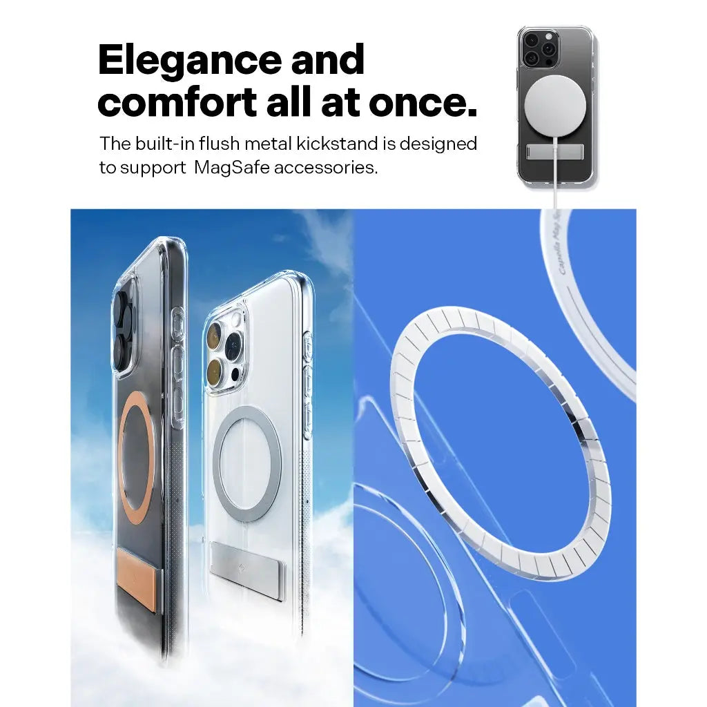 Caseology iPhone 16 Pro Max Case 6.9" Capella MagFit Kickstand Clear Case Magnetic Phone Case iPhone Case iPhone Cover