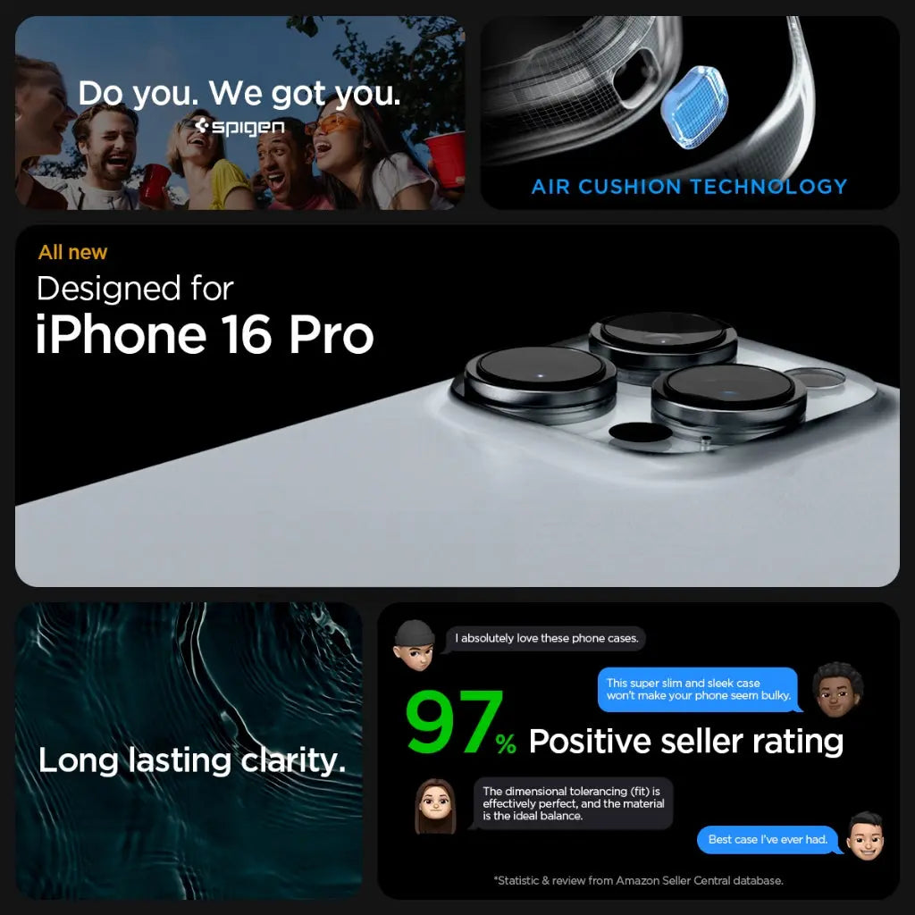 Spigen iPhone 16 Pro Case 6.3" Ultra Hybrid / Crystal Hybrid Clear Case Drop Protective iPhone Cover iPhone Case