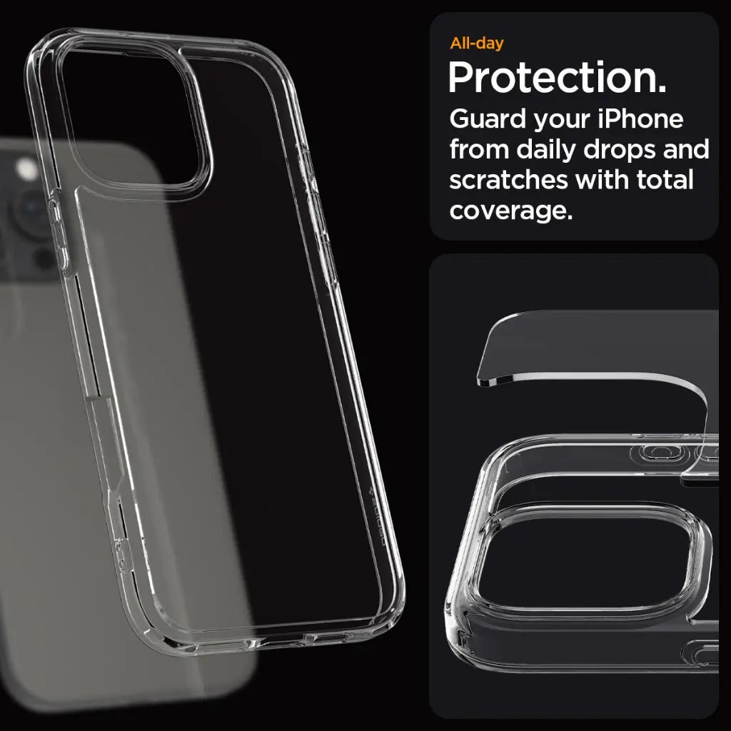 Spigen iPhone 16 Pro Case 6.3" Ultra Hybrid / Crystal Hybrid Clear Case Drop Protective iPhone Cover iPhone Case