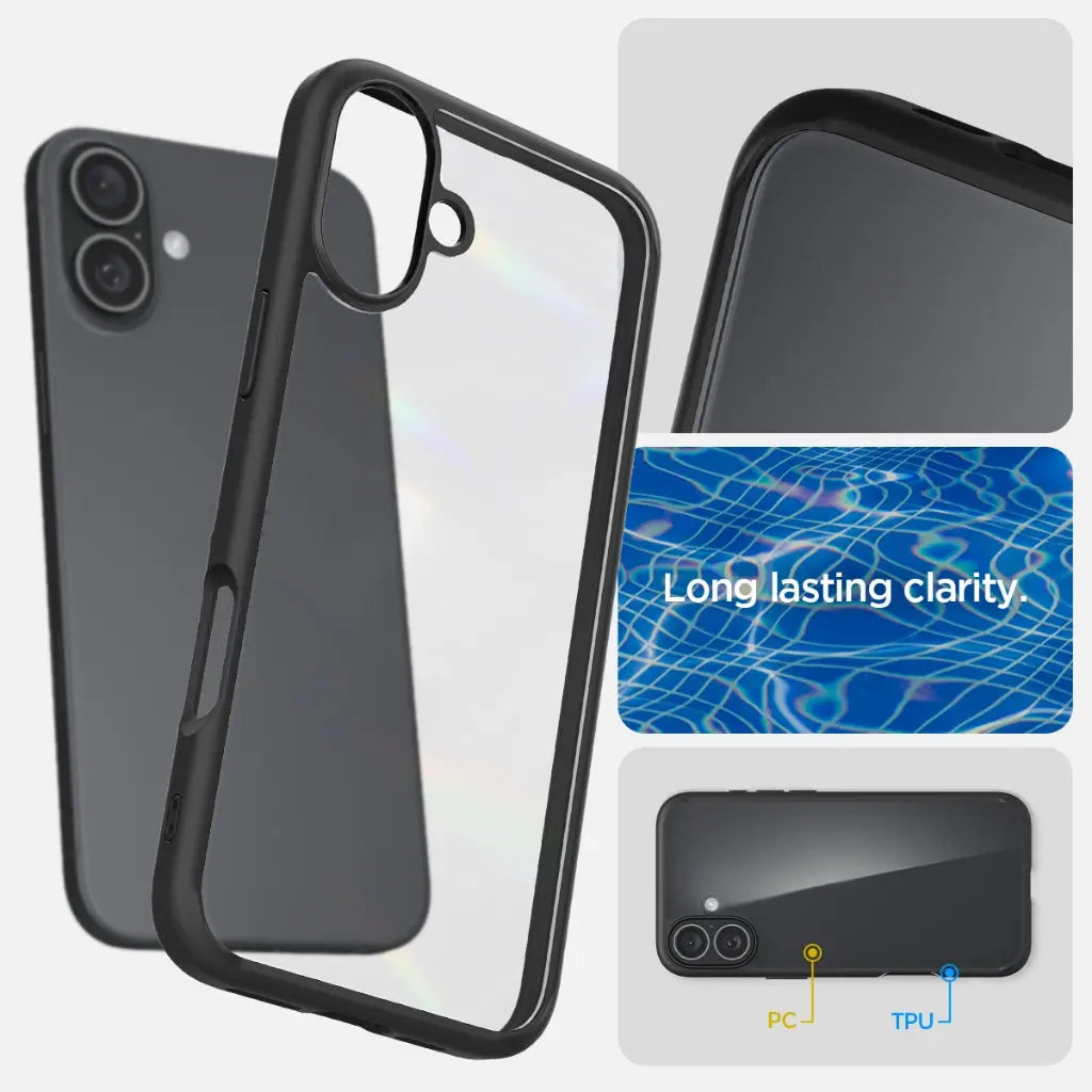Spigen iPhone 16 Case 6.1" Ultra Hybrid / Crystal Hybrid Transparent Casing Drop Protective iPhone Cover