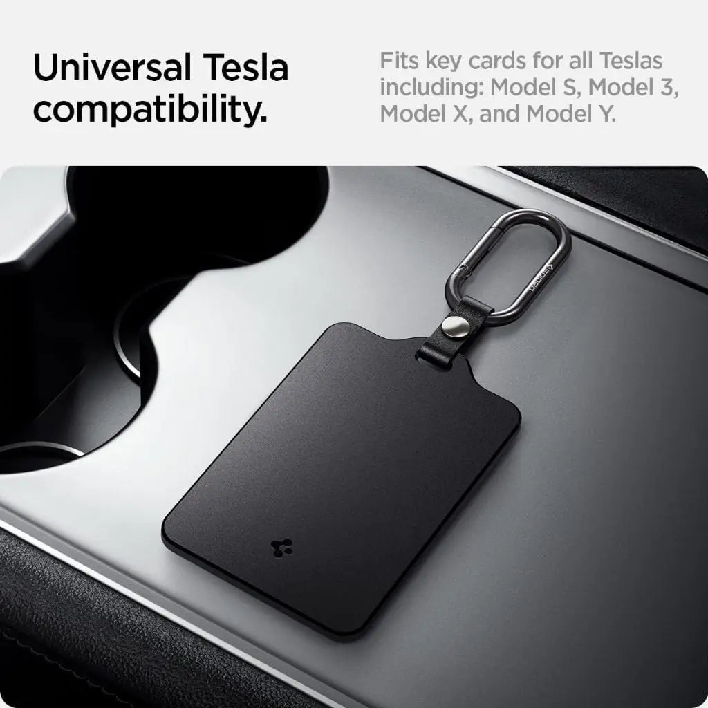 Spigen 2 Pack Tesla Model 3 / Y / S / X Key Card Protector Premium Card Holder Carabiner Tesla Accessories Key Holder