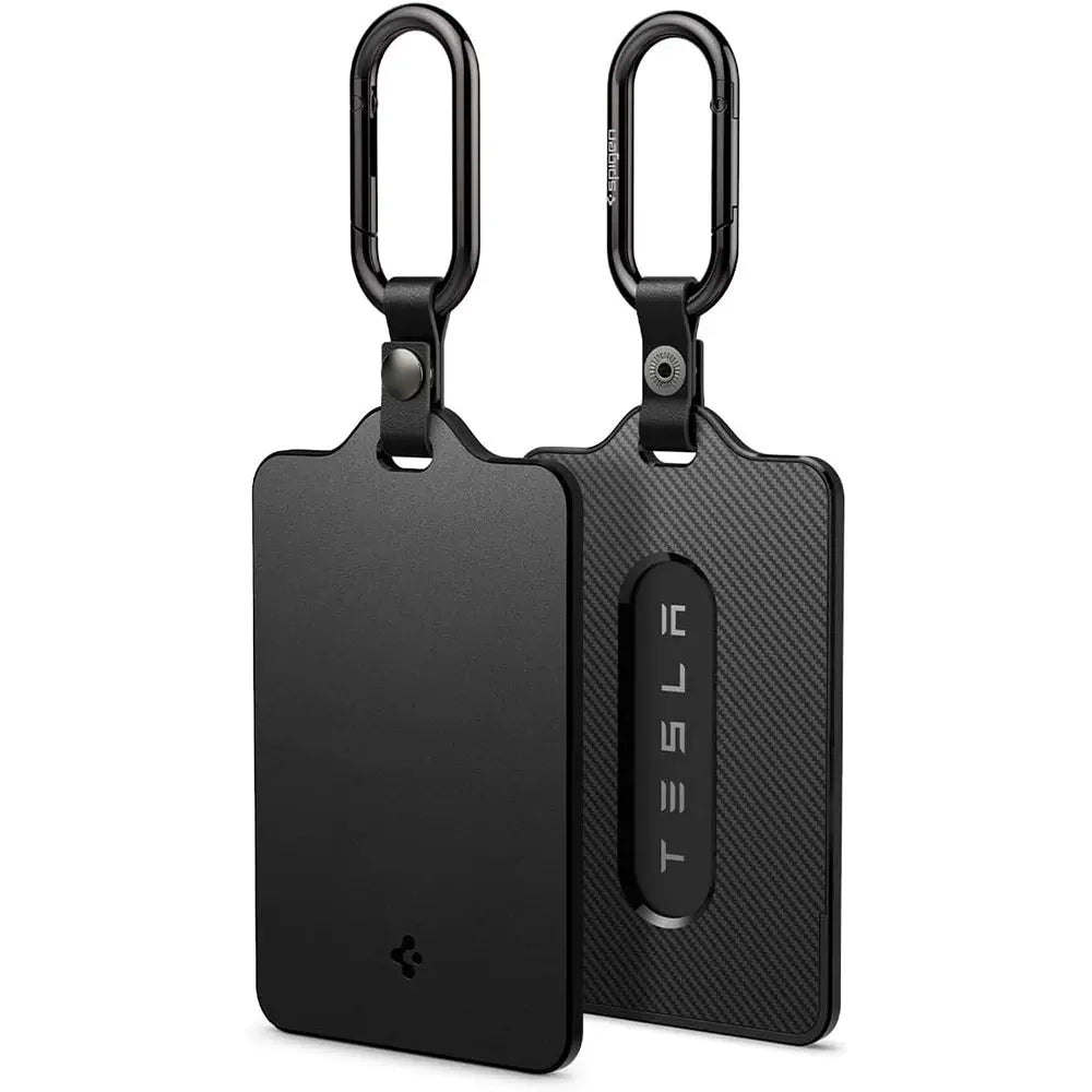 Spigen 2 Pack Tesla Model 3 / Y / S / X Key Card Protector Premium Card Holder Carabiner Tesla Accessories Key Holder