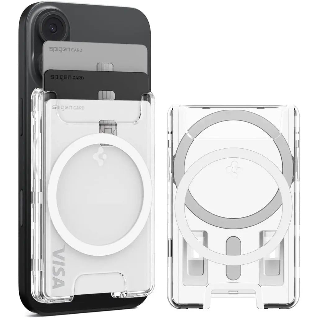 Spigen 3 Cards Magnetic Wallet Ultra Hybrid MagFit+ Dual Side Magnetic Card Holder for iPhone