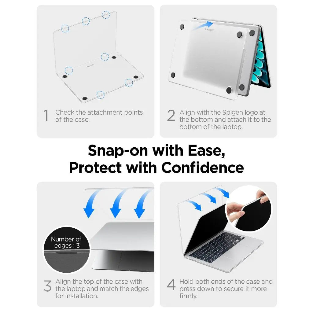 Spigen Case Airskin Frost For Macbook Air 13 inch case M5/M4/M3/M2 (2026 / 2025 / 2024 / 2022)