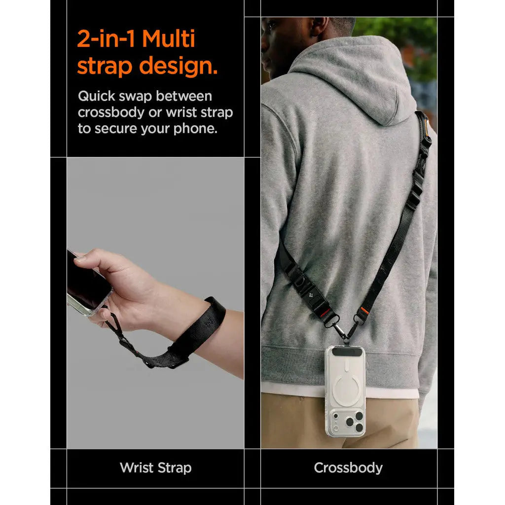 Spigen Crossbody Phone Strap Phone Lanyard Neck Strap Lanyard Strap Adjustable Wrist Strap DA30M