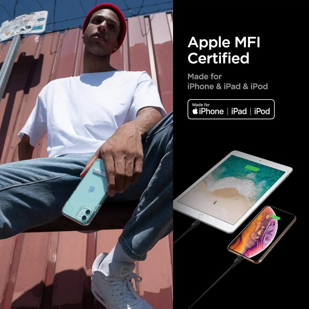 Spigen DuraSync™ USB-C to Lightning Cable With Power Delivery Type C Cable Fast Charging Cable iPhone Cable USB C Cable