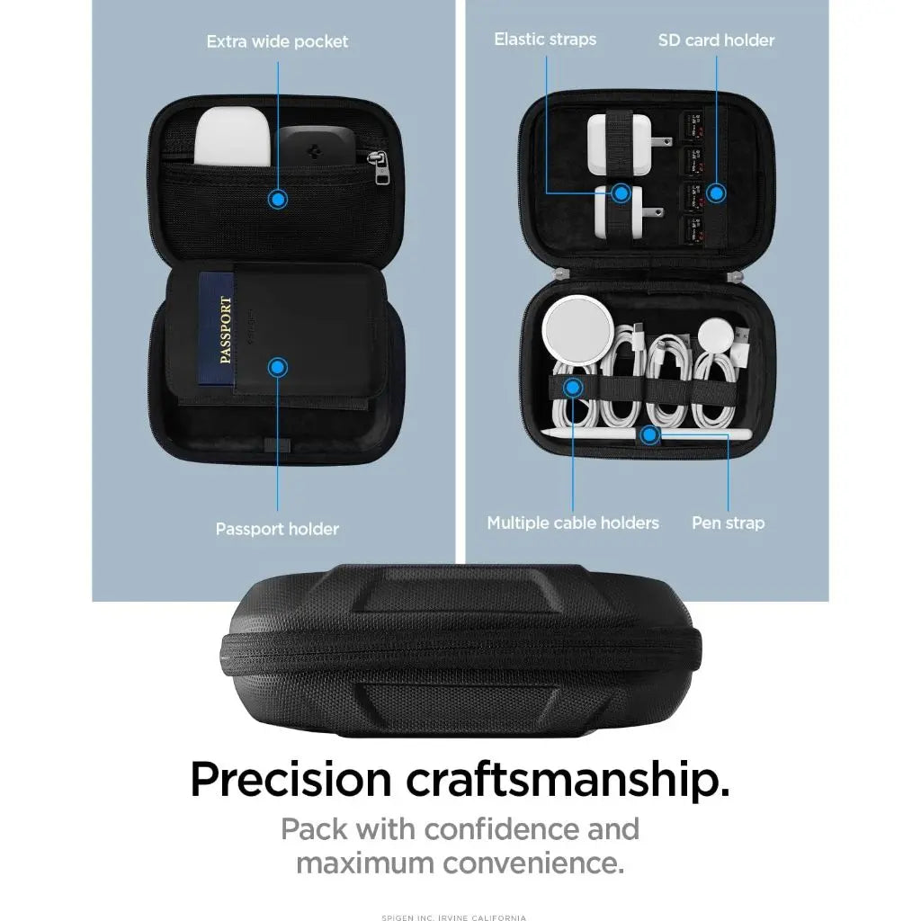 Spigen Gadget Pouch Rugged Armor Pro Travel Pouch Cable Organiser Passport Holder Travel Bag