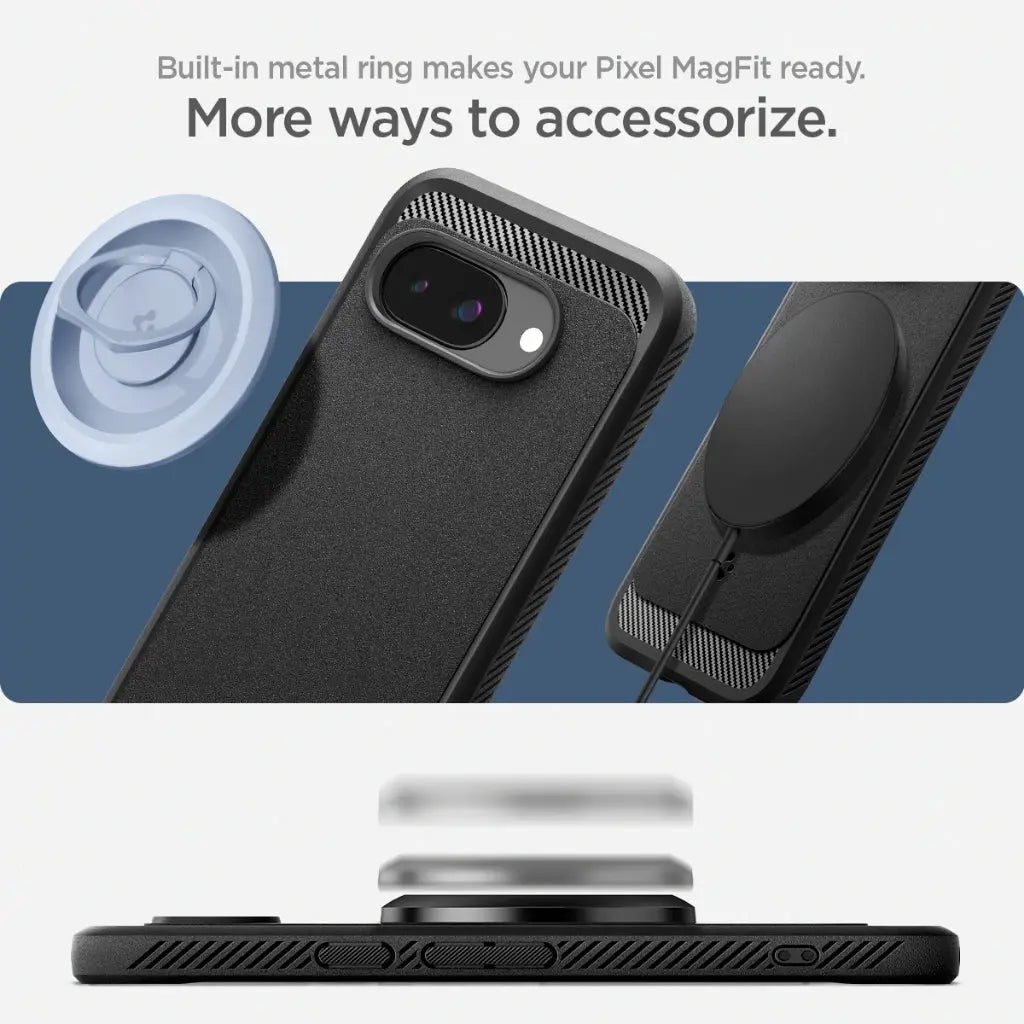 Spigen Google Pixel 9a Case Rugged Armor MagFit Magnetic Phone Case MagSafe Case Protective Google Pixel 9a Cover