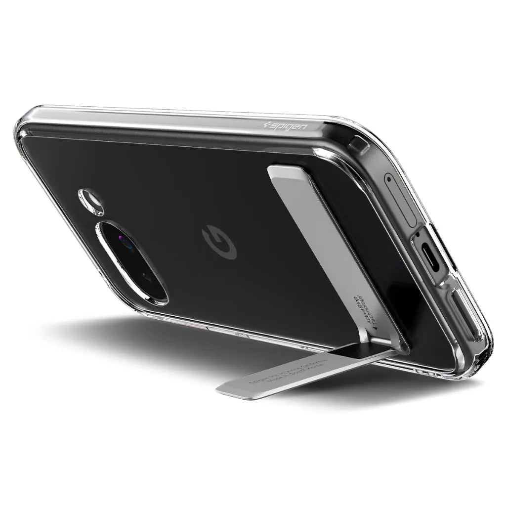 Spigen Google Pixel 9a Case Slim Armor Essential S Clear Case Built In Kickstand Drop Protective Google Pixel 9a Cover