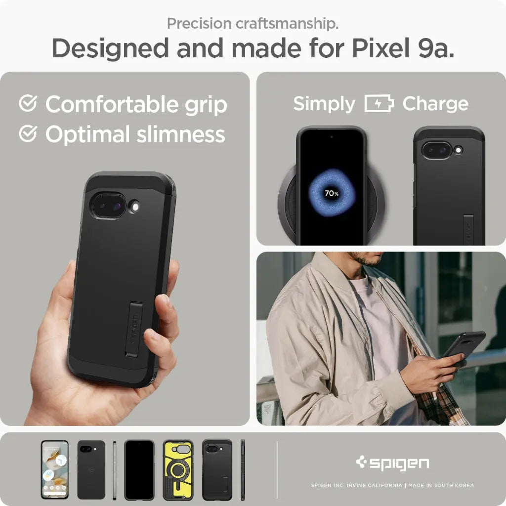 Spigen Google Pixel 9a Case Tough Armor MagFit Magnetic Phone Case Kickstand & Extreme Protection Google Pixel 9a Cover