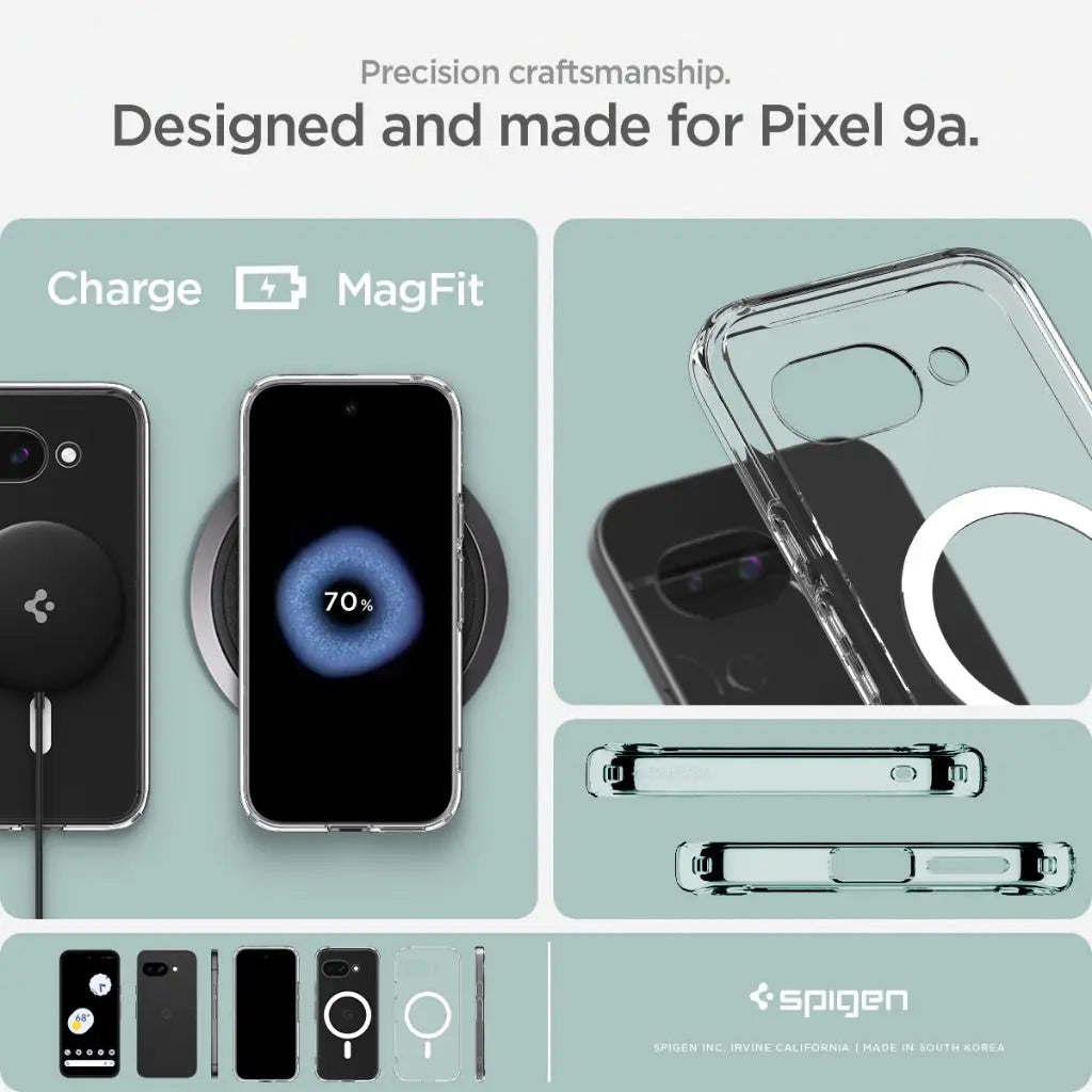 Spigen Google Pixel 9a Case Ultra Hybrid MagFit Clear Case Magnetic Phone Case MagSafe Case Google Pixel 9a Cover