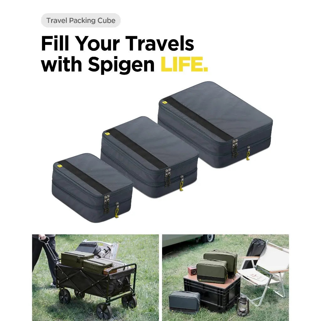 Spigen KD600 Compression Travel Packing Cubes Travel Organiser for Suitcases & Carry On Expandable Luggage Storage Bag