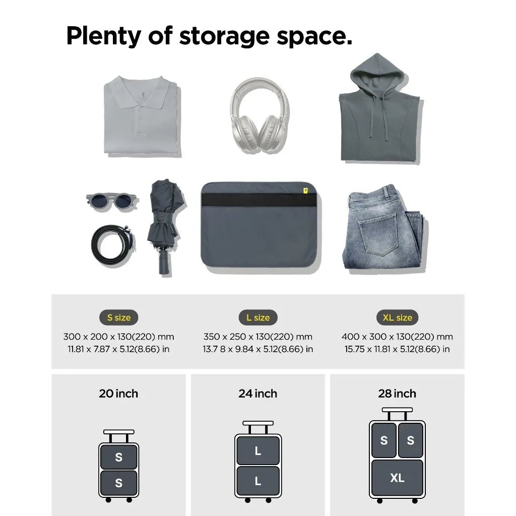 Spigen KD600 Compression Travel Packing Cubes Travel Organiser for Suitcases & Carry On Expandable Luggage Storage Bag