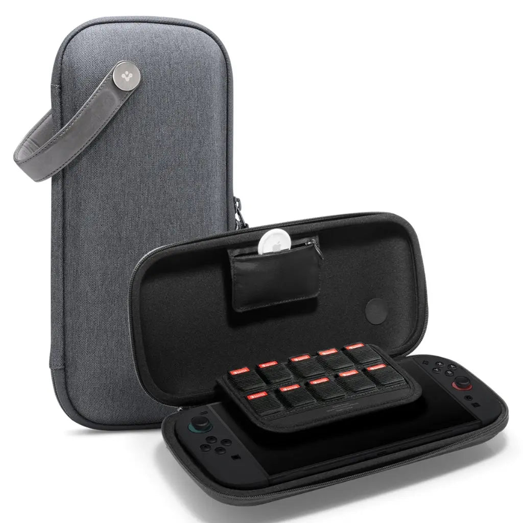 Spigen Nintendo Switch 2 (2025) Klasden Pouch Protective Carrying Case with 10 Game Card Slots and AirTag Storage