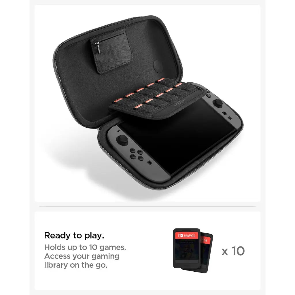 Spigen Nintendo Switch 2 (2025) Klasden Pouch Protective Carrying Case with 10 Game Card Slots and AirTag Storage