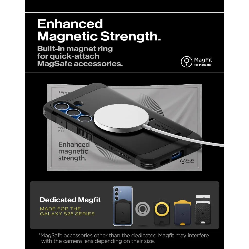Spigen Samsung S25 case 6.2" Tough Armor MagFit Casing Magnetic Phone Case Extreme Protection Samsung Case