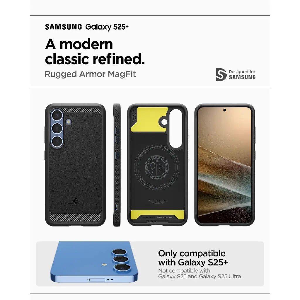 Spigen Samsung S25+ Case 6.7" Rugged Armor MagFit Magnetic Phone Case MagSafe Case Protective Samsung S25 Plus Case