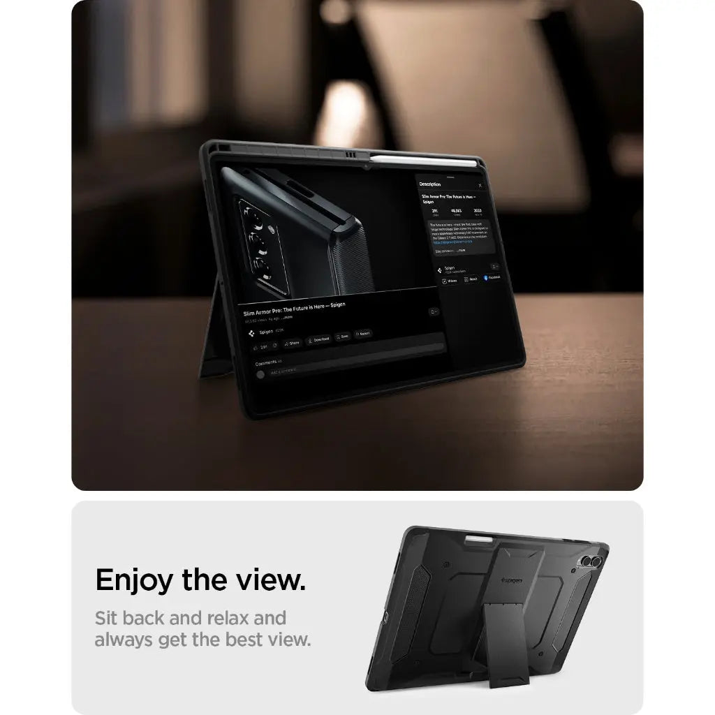 Spigen Samsung Tab S11 Ultra Case (2025) Tough Armor Pro Galaxy Tab S11 Ultra Case Kickstand S Pen Holder Samsung Case