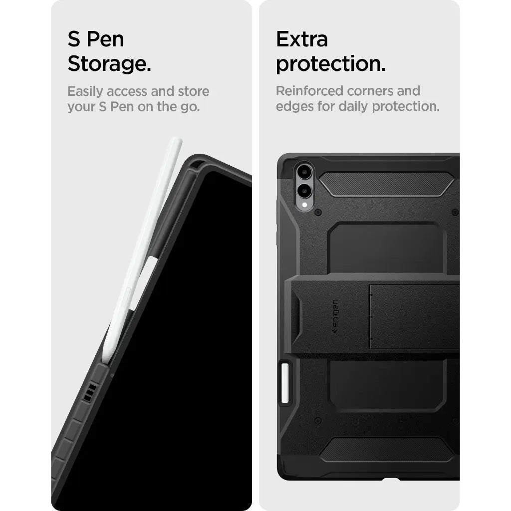 Spigen Samsung Tab S11 Ultra Case (2025) Tough Armor Pro Galaxy Tab S11 Ultra Case Kickstand S Pen Holder Samsung Case