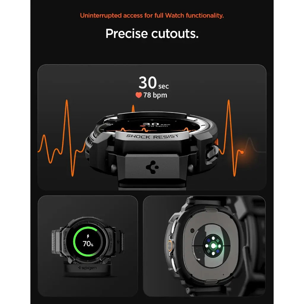 Spigen Samsung Watch 8 Classic (46mm) Case Rugged Armor Pro Galaxy Watch Strap Watch Case Watch Band Protective