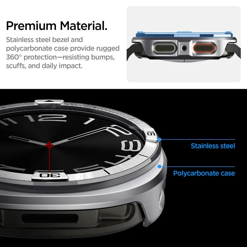Spigen Samsung Watch 8 (44mm) Case Bezel Tune Pro Premium Stainless Steel Galaxy Watch Case Samsung Watch Casing