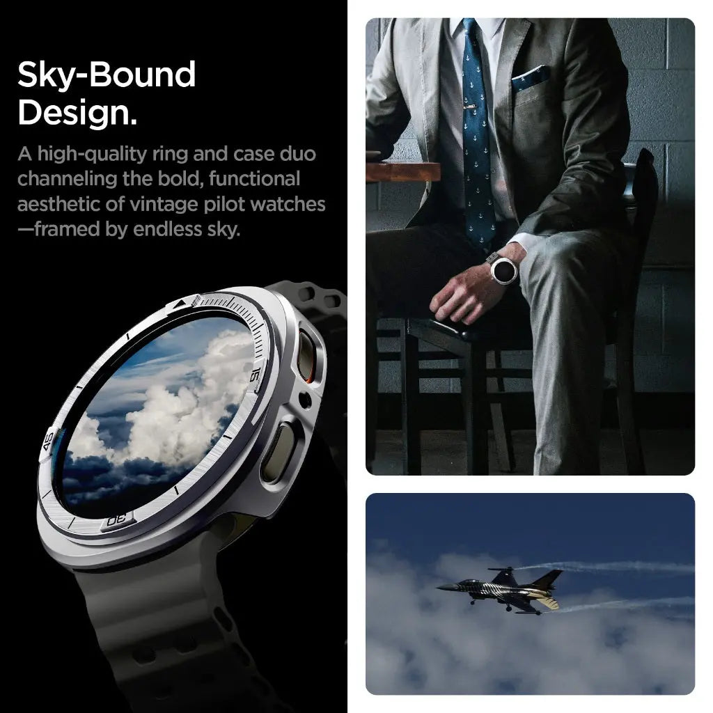 Spigen Samsung Watch 8 (44mm) Case Bezel Tune Pro Premium Stainless Steel Galaxy Watch Case Samsung Watch Casing