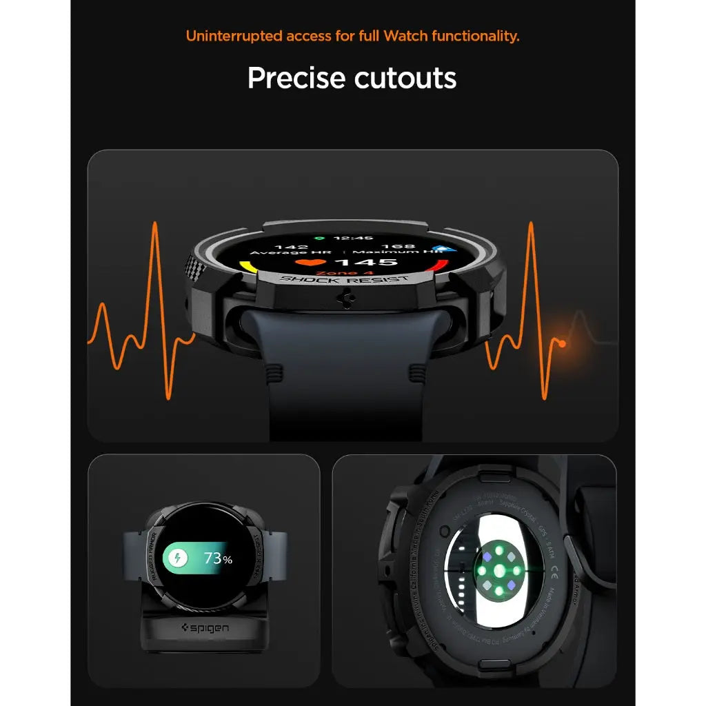 Spigen Samsung Watch 8 (44mm) Case Rugged Armor Galaxy Watch 8 Cover Drop Protection Watch Casing