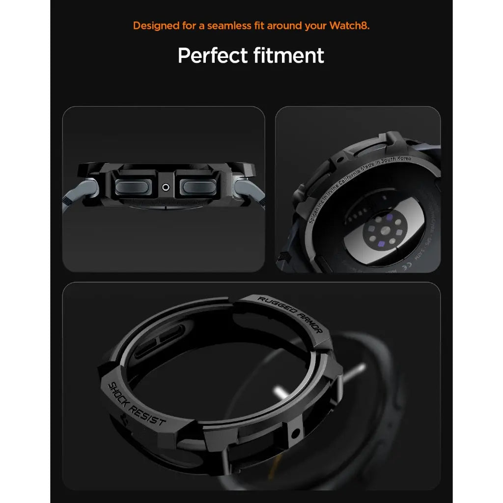 Spigen Samsung Watch 8 (44mm) Case Rugged Armor Galaxy Watch 8 Cover Drop Protection Watch Casing