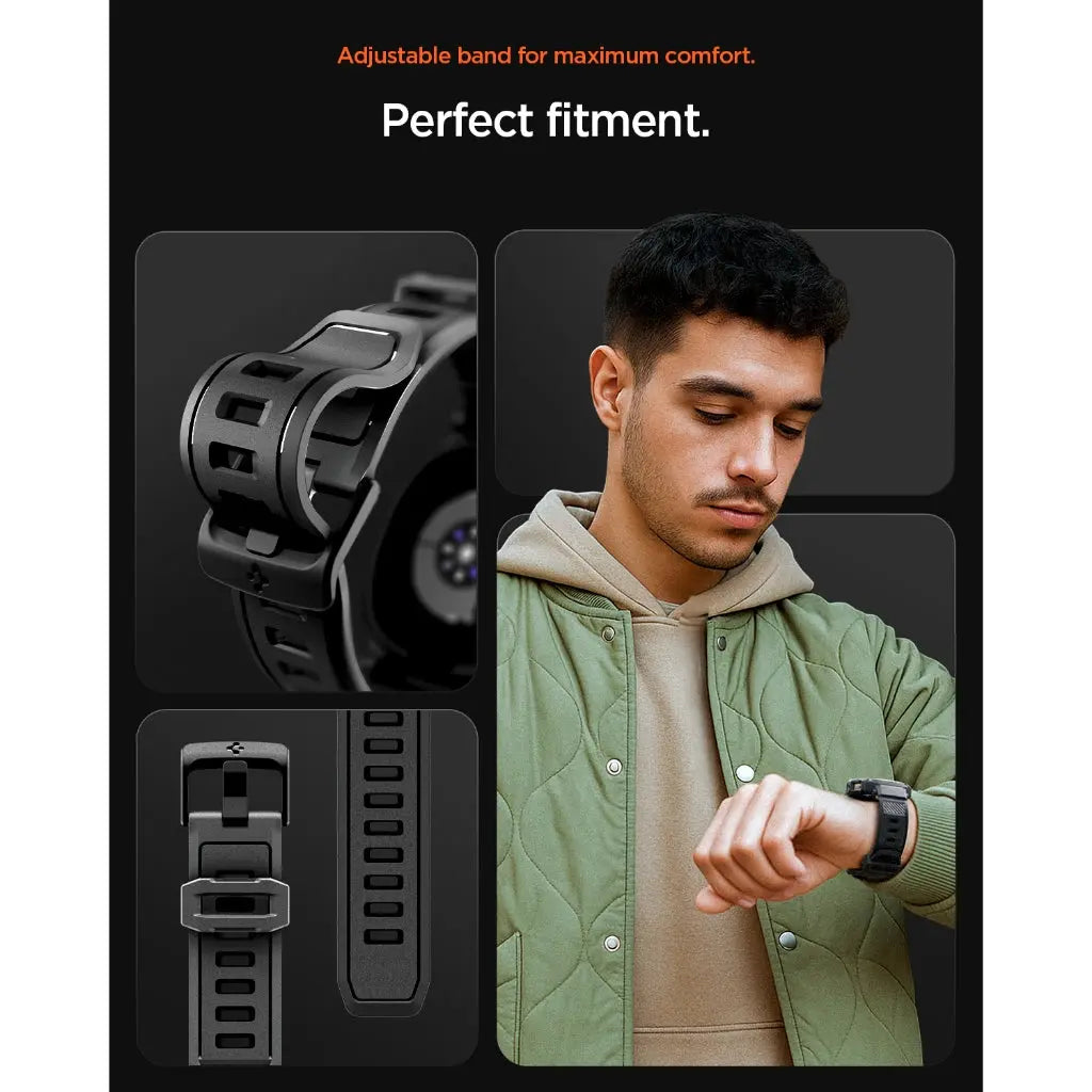 Spigen Samsung Watch 8 (44mm) Case Rugged Armor Pro Galaxy Watch 8 Cover Watch Band Watch Casing Watch Strap