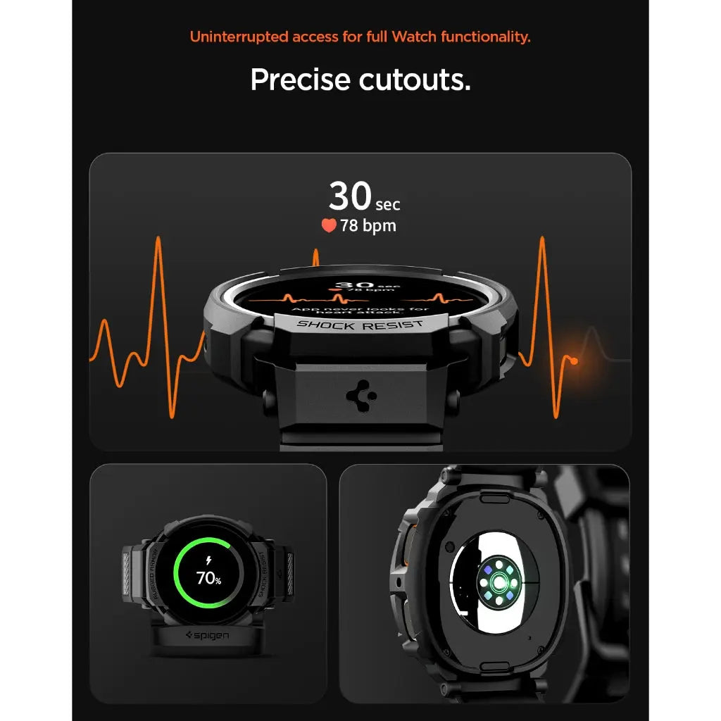 Spigen Samsung Watch 8 (44mm) Case Rugged Armor Pro Galaxy Watch 8 Cover Watch Band Watch Casing Watch Strap