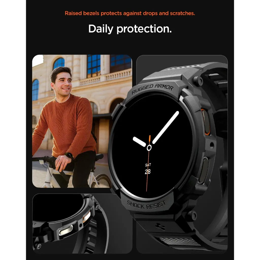 Spigen Samsung Watch 8 (44mm) Case Rugged Armor Pro Galaxy Watch 8 Cover Watch Band Watch Casing Watch Strap