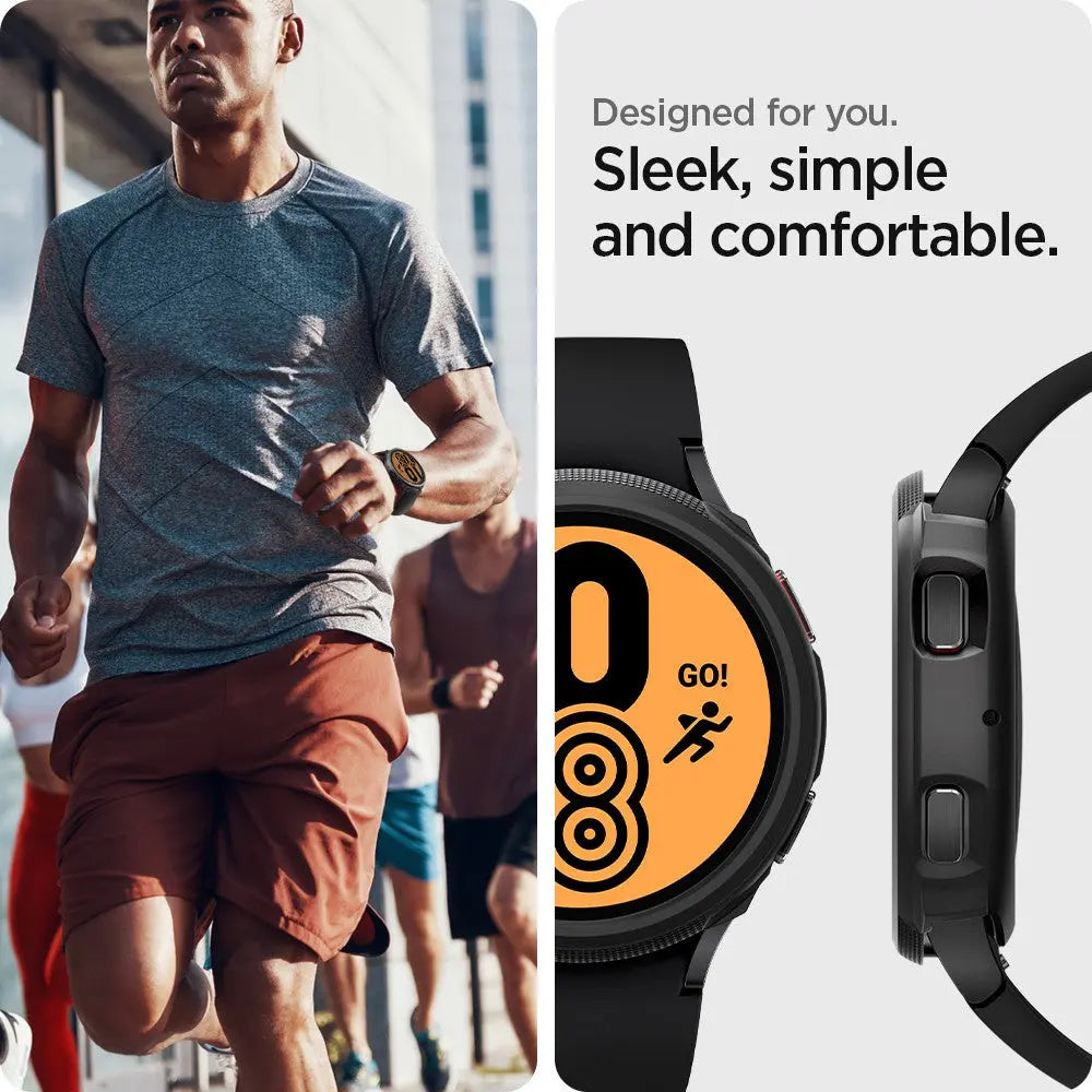 Spigen Samsung Watch FE / 5 / 4 (40mm) Case Liquid Air Galaxy Watch 40mm Casing Protective Matte Black Cover