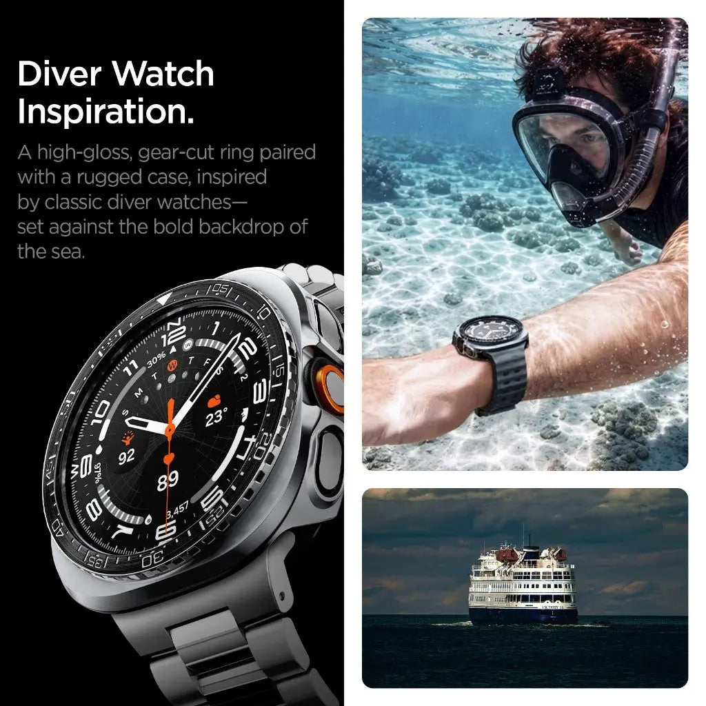 Spigen Samsung Watch Ultra 2 Case (47mm) Bezel Tune Pro Premium Stainless Steel Galaxy Watch 2 Case