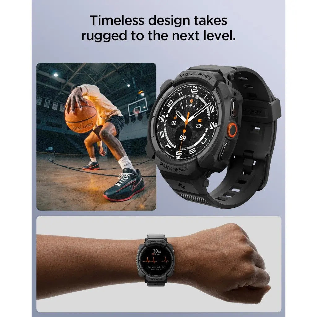 Spigen Samsung Watch Ultra 2 Case (47mm) Rugged Armor Pro Watch Band Watch Strap Galaxy Watch Case