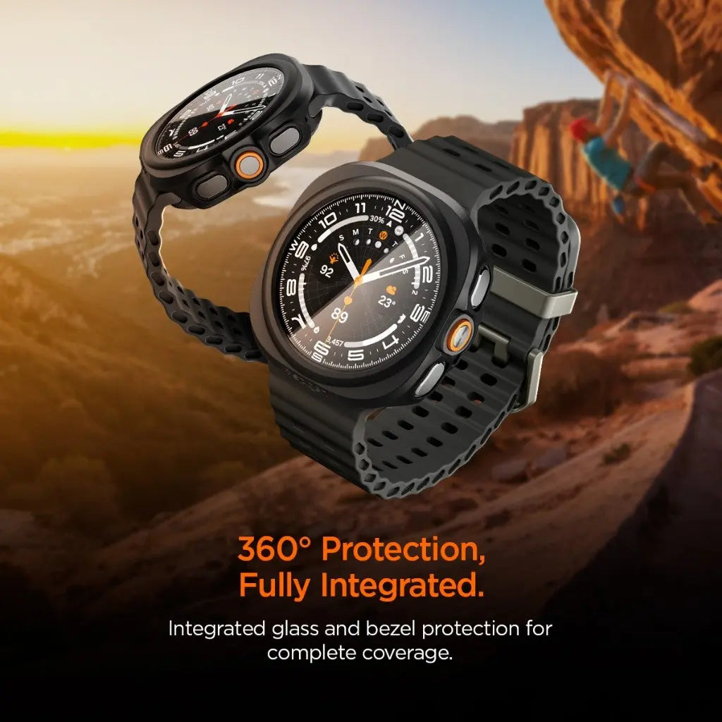 Spigen Samsung Watch Ultra 2 Case (47mm) Thin Fit 360 with Tempered Glass Galaxy Watch Ultra 2 Case