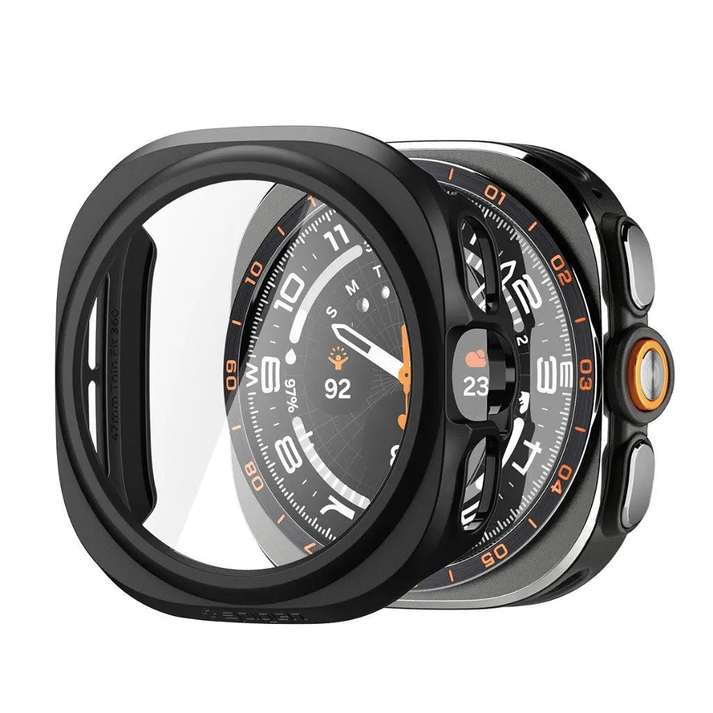 Spigen Samsung Watch Ultra 2 Case (47mm) Thin Fit 360 with Tempered Glass Galaxy Watch Ultra 2 Case
