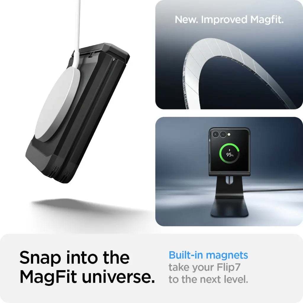 Spigen Samsung Z Flip 7 Case Tough Armor Pro MagFit Magnetic Phone Case Phone Stand Hinge Cover Galaxy Z Flip 7 Case