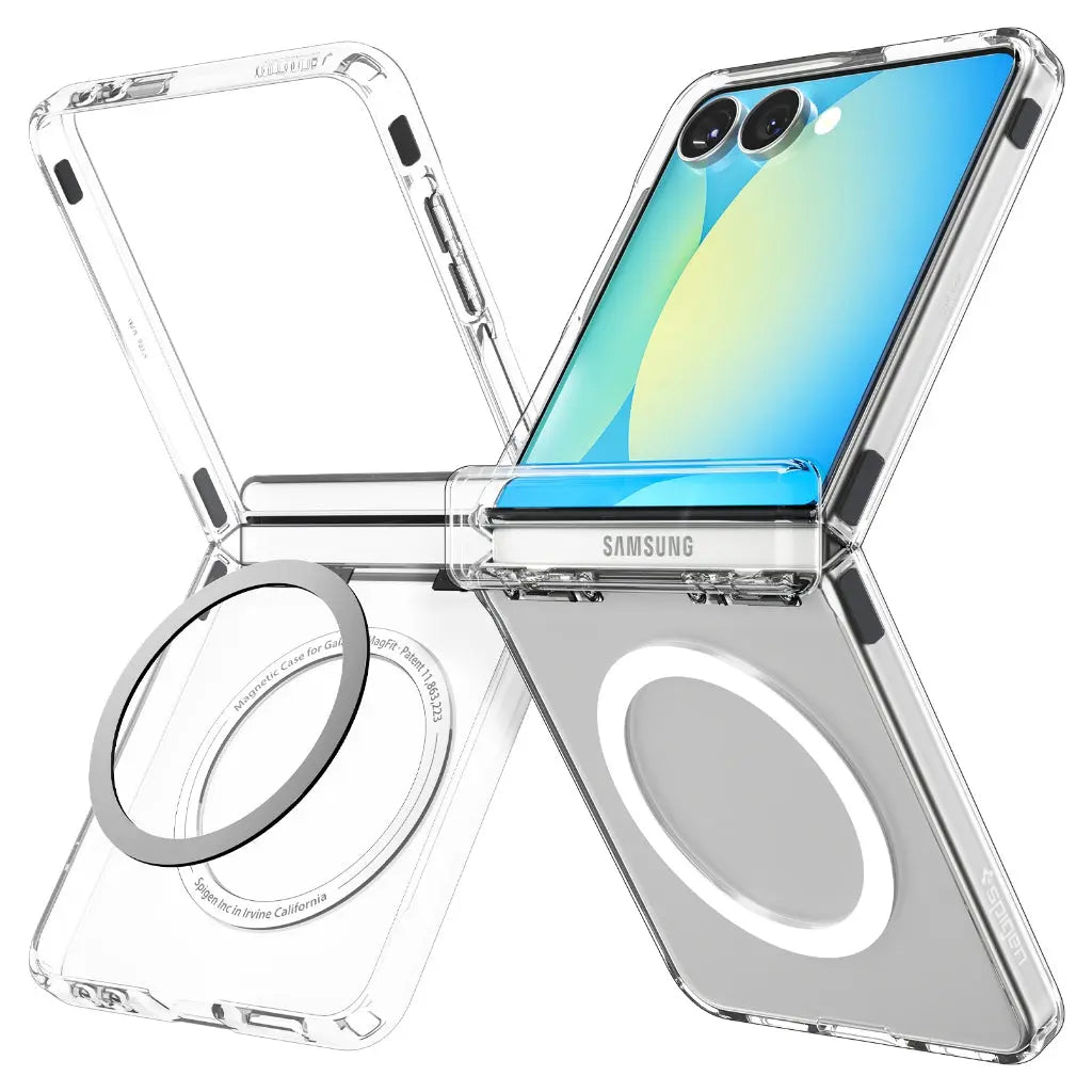 Spigen Samsung Z Flip 7 Case Ultra Hybrid Pro MagFit Magnetic Phone Case Galaxy Z Flip 7 Case Clear Case Drop Protection