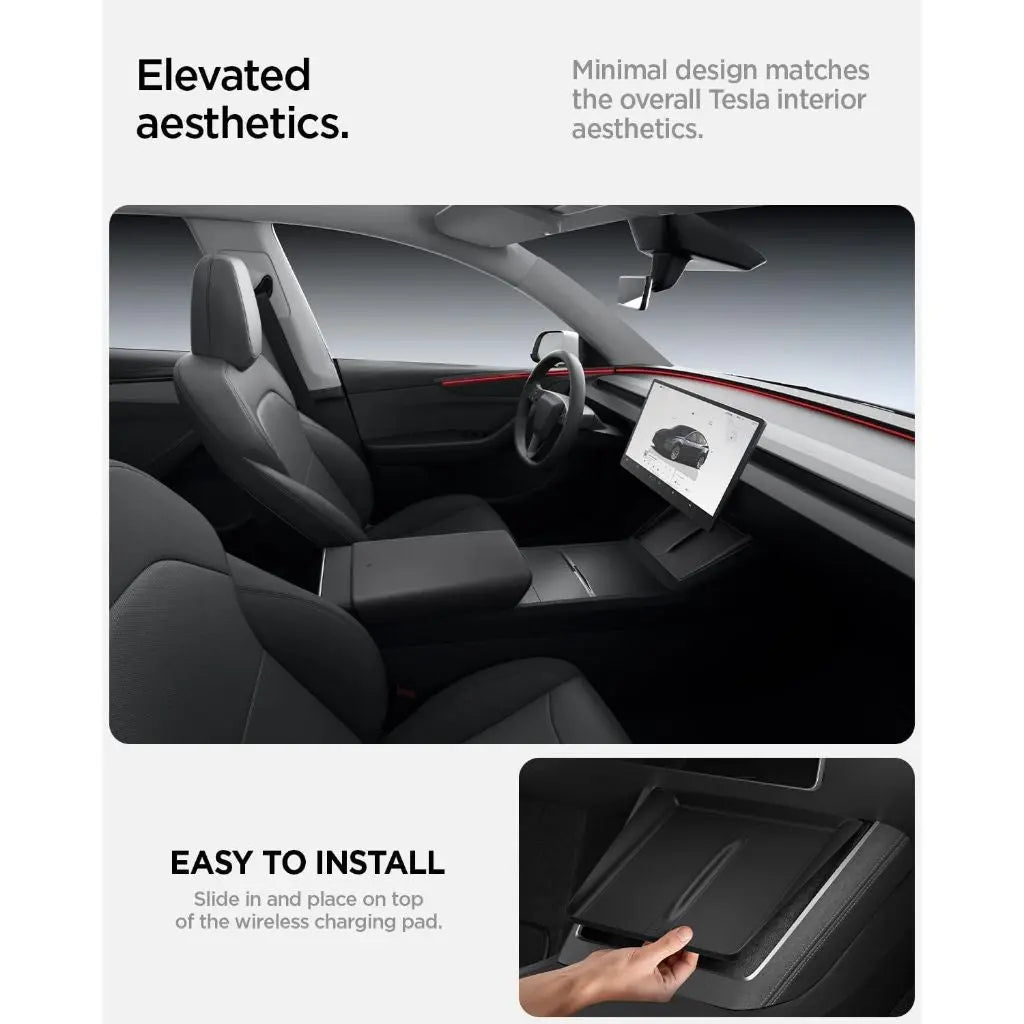 Spigen Tesla Model Y Juniper (2026 / 2025) Wireless Charging Pad TO261JH Ultra Thin Silicone Cover
