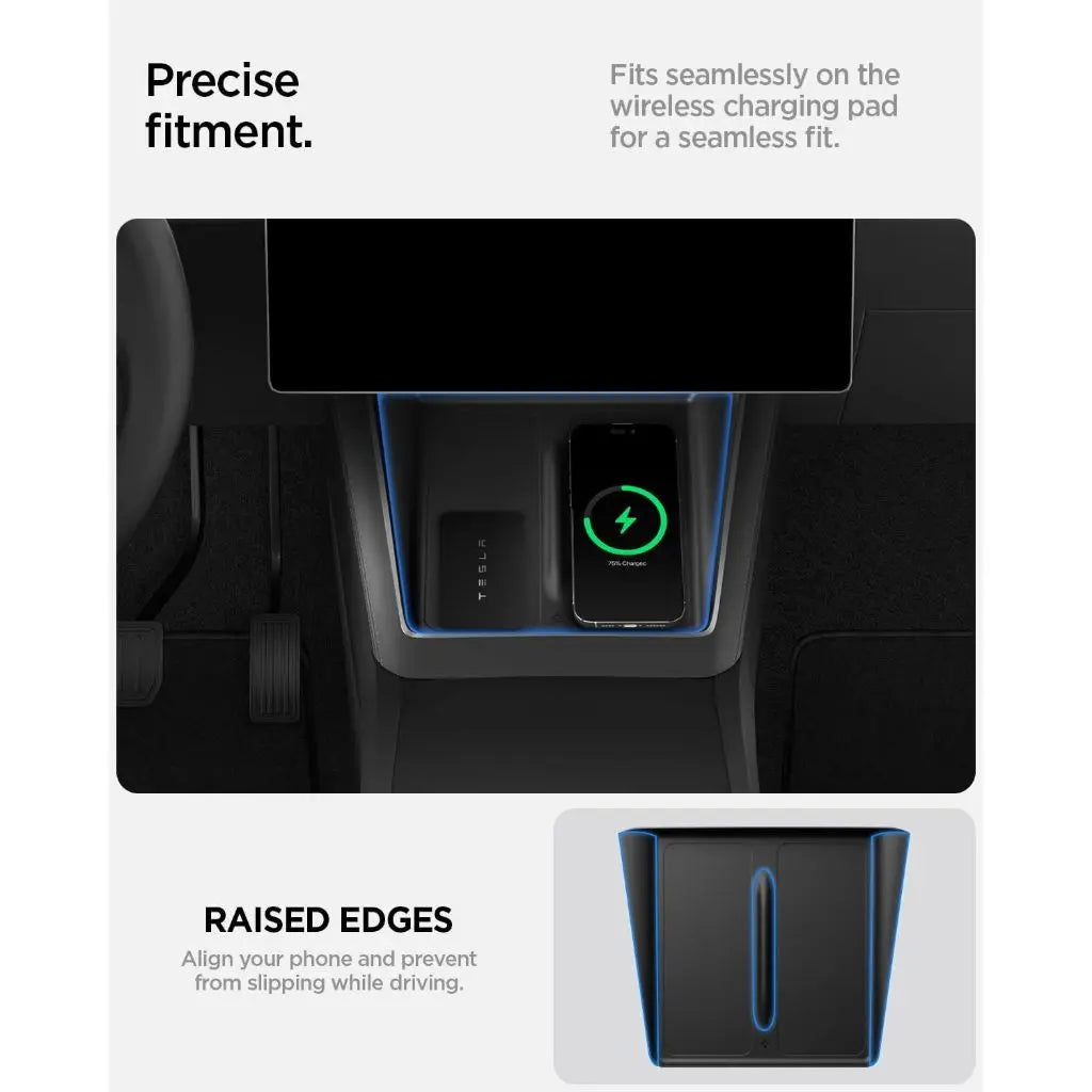 Spigen Tesla Model Y Juniper (2026 / 2025) Wireless Charging Pad TO261JH Ultra Thin Silicone Cover