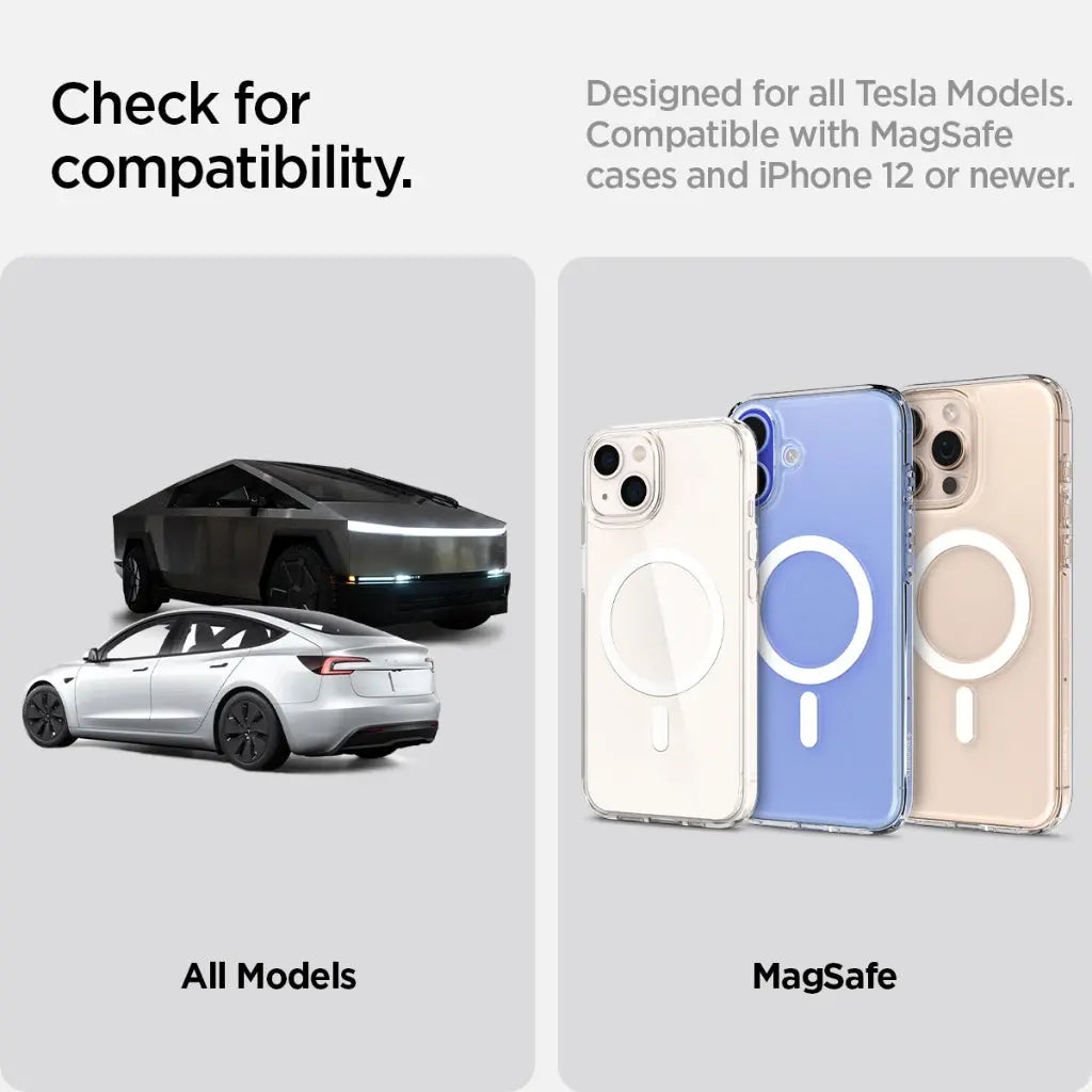 Spigen Tesla Model Y Juniper (2026/2025) & Tesla Model 3/Y/S/X TapLock Qi2 Magnetic Mount Phone Mount Tesla Accessories