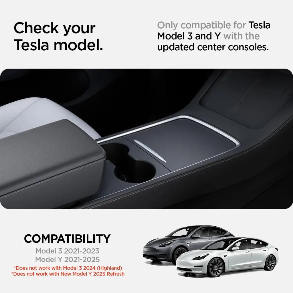 Tesla Model Y / Model 3 Armrest Console Organizer - Spigen Singapore
