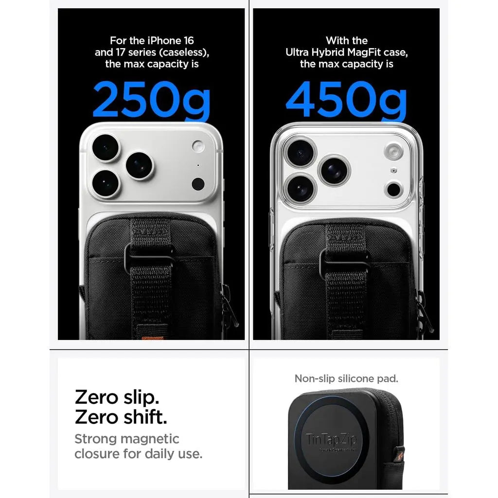 Spigen TinTap Zip Magnetic Card Holder Wallet Gadget Pouch Travel Pouch Cable Organizer Travel Bag