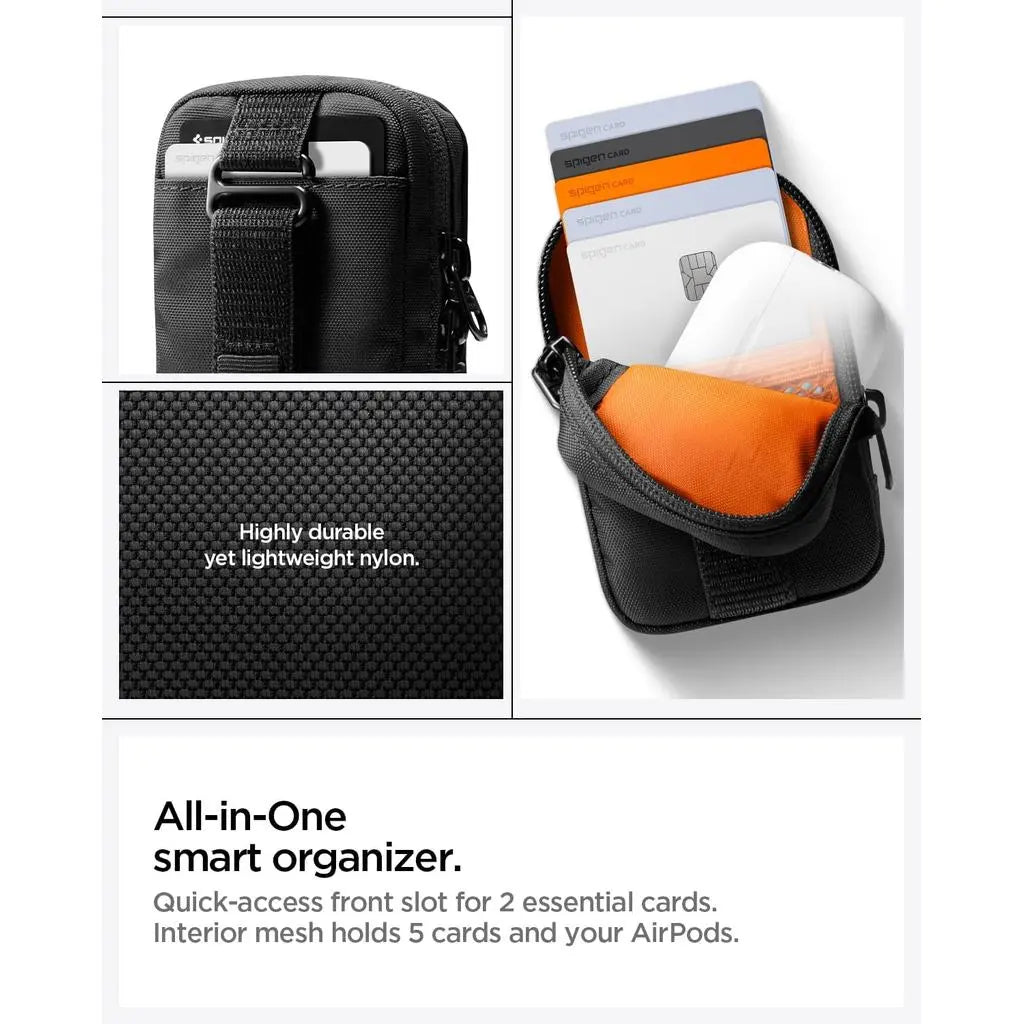 Spigen TinTap Zip Magnetic Card Holder Wallet Gadget Pouch Travel Pouch Cable Organizer Travel Bag