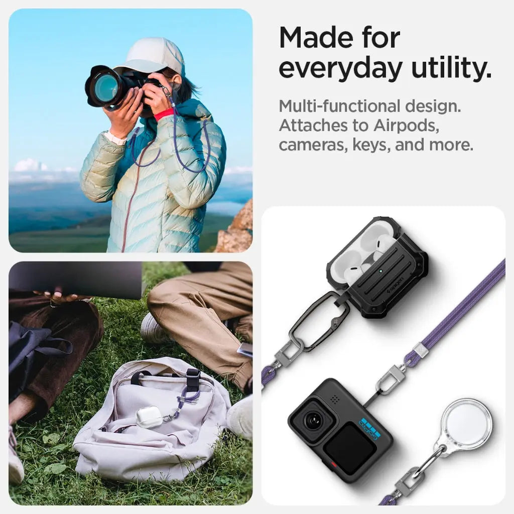 Spigen Universal Phone Lanyard Set CrossBody Strap + Wrist Strap With ConTag Adjustable Phone Strap Lanyard Strap