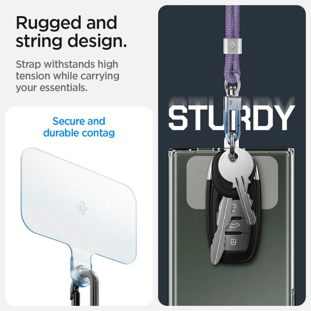 Spigen Universal Phone Lanyard Set CrossBody Strap + Wrist Strap With ConTag Adjustable Phone Strap Lanyard Strap