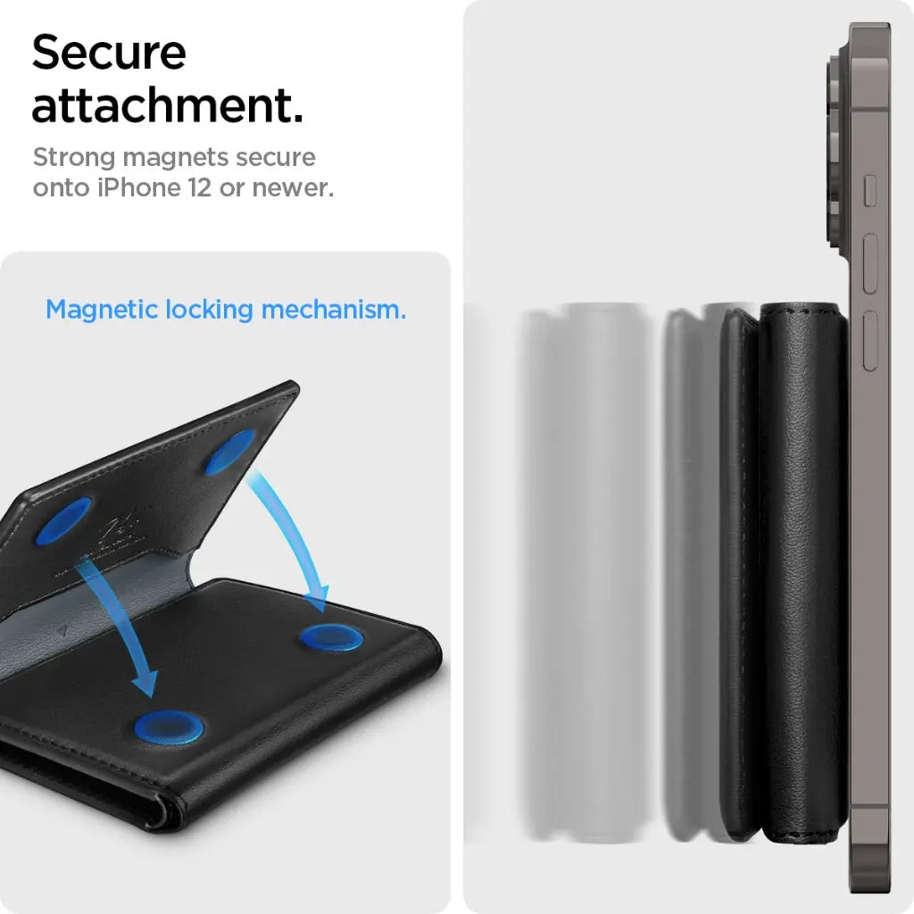 Spigen Valentinus S MagFit Magnetic Wallet MagSafe Card Holder Trifold Stand For iPhone 16 / 15 / 14 / 13 / 12 Series